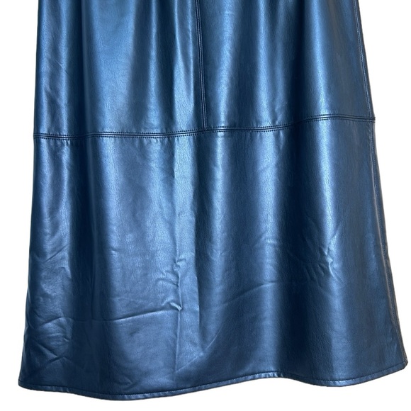 NWT Simply Vera Vera Wang Faux-Leather Midi Skirt in Vera Black M - Picture 9 of 15
